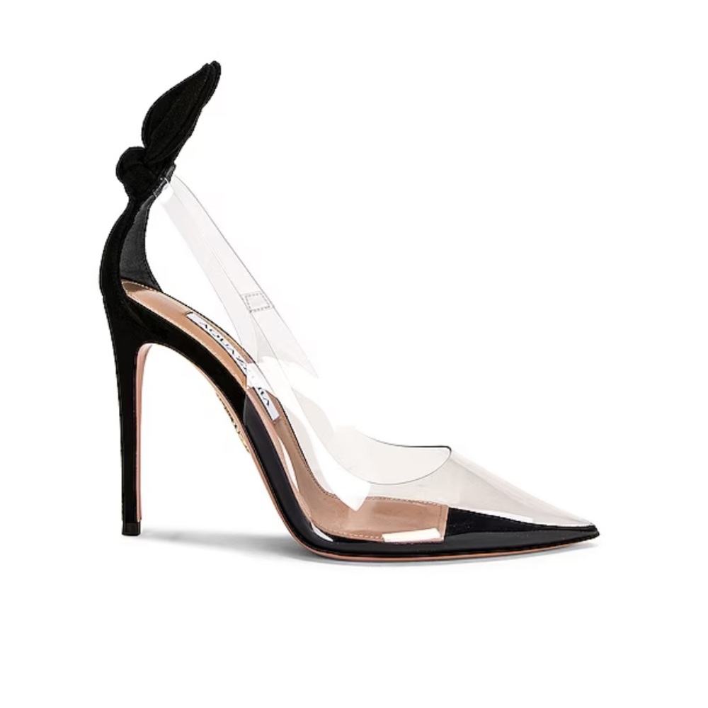 NWT Aquazzura Bow Tie Plexi 105 Pump